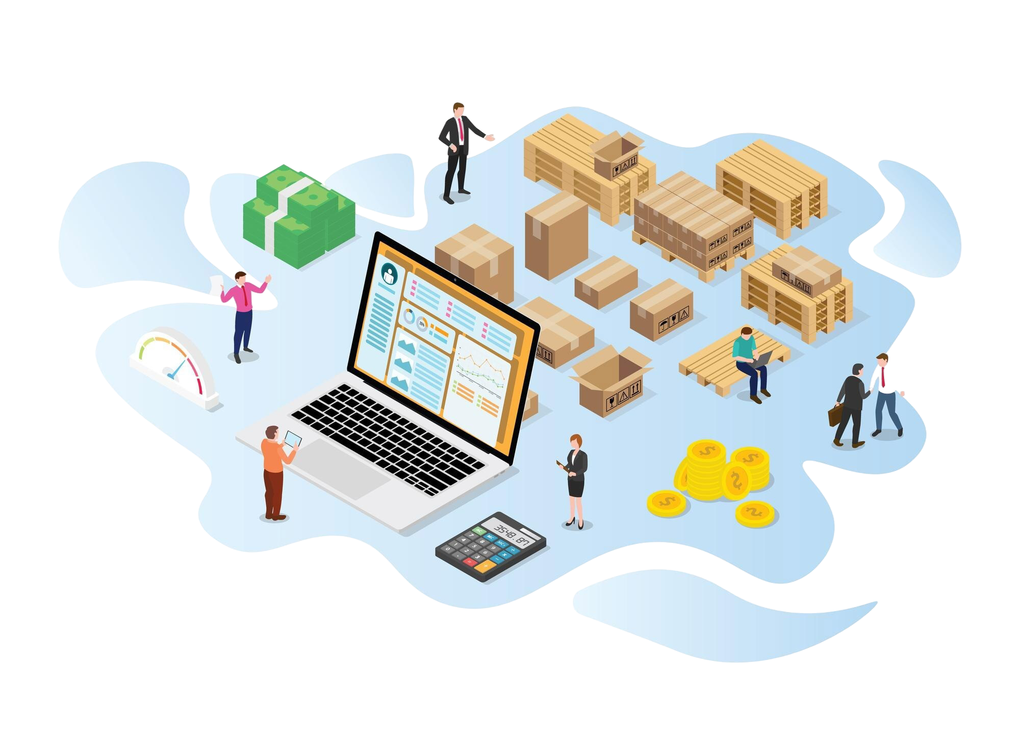 inventory-logistics-optimization-concept-with-modern-isometric-3d-style-vector-illustration